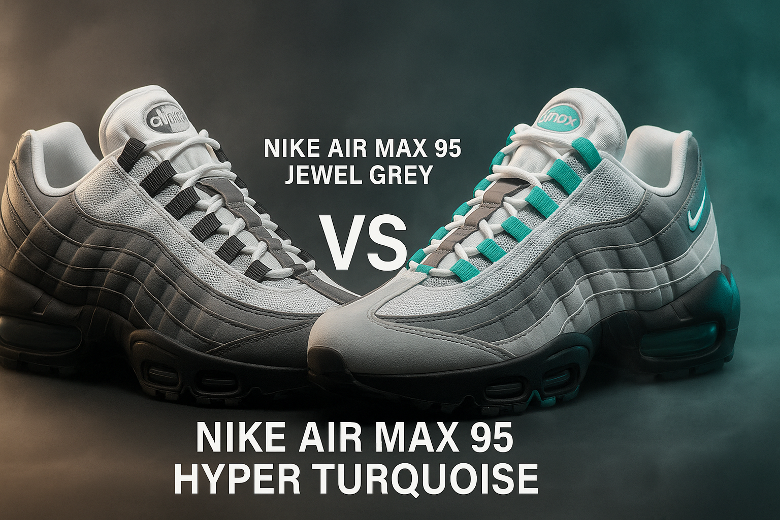 Nike Air Max 95 Jewel Grey vs Hyper Turquoise