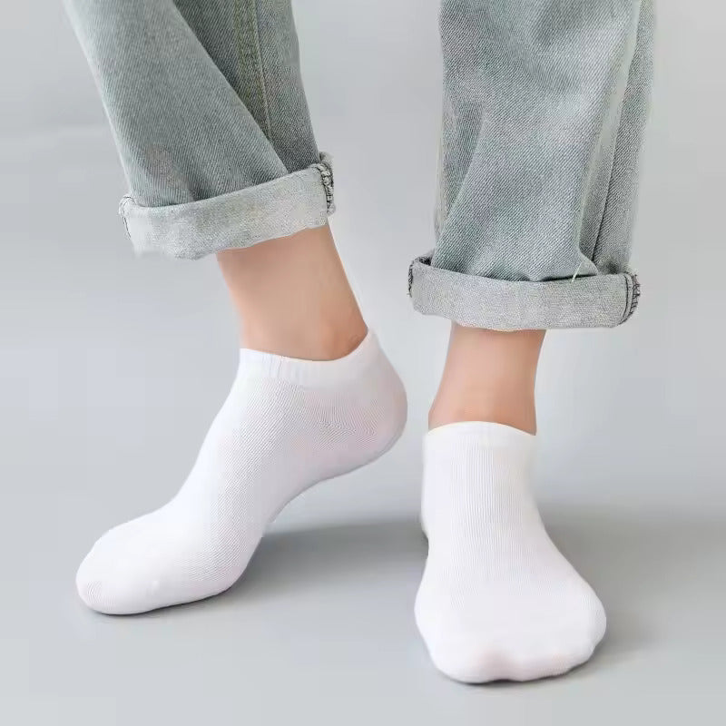 10 pcs Men's Ankle White Sports Socks