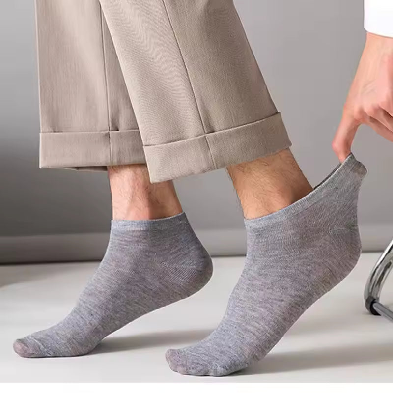 5 Pairs of Invisible Low Cut Anti Slip Socks for Men